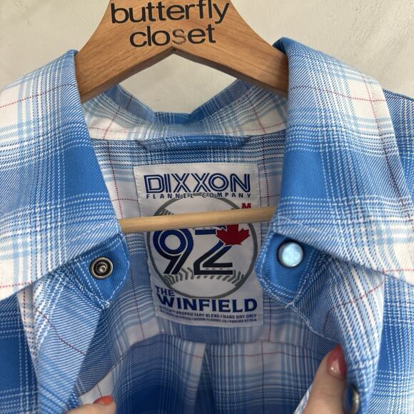 Dixxon Flannel Co Blue White Plaid Snap Down The Winfield Shirt Medium New A.S - Picture 3 of 4